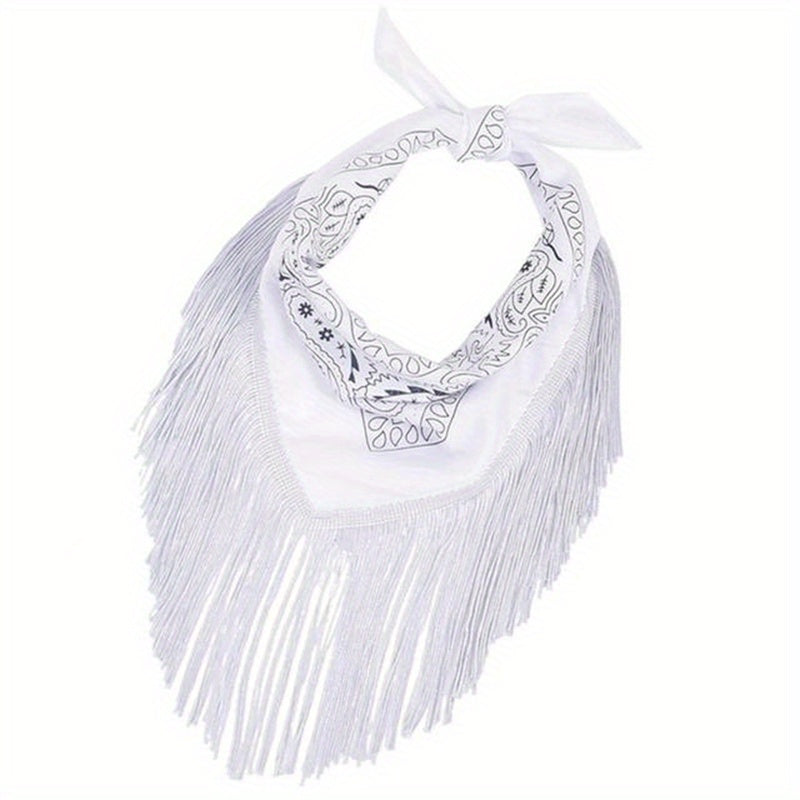 Sequin Bachelorette Bandanas Cowgirl Fringe Neckerchief Tassel Trim