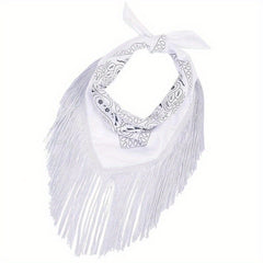 Sequin Bachelorette Bandanas Cowgirl Fringe Neckerchief Tassel Trim