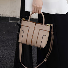 Leather Women's Crossbody Tote Bag High Capacity Handbag Zipper Closure