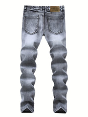 Men's Slim Fit Cotton Jeans Casual Stretch Washed Denim Pants