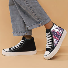Girl's High Top Cartoon Skate Shoes Comfy Non Slip Sneakers