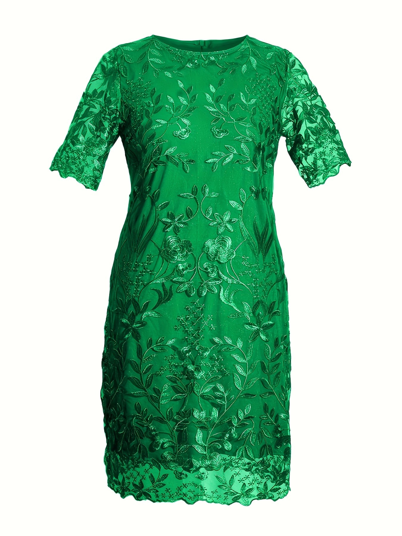 Women's Lace Sleeve Knee Length Dress