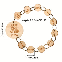 Single Chain Wooden Knit Counting Buckle Stitch Marker 1-10