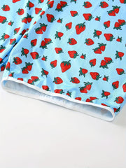 Strawberry Print Bra & Shorts Lounge Set