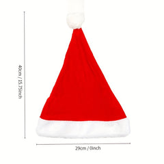 Christmas Red Velvet Plush Edge Adult Hat