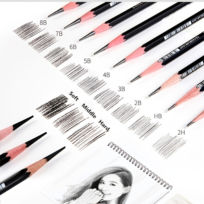 Marie's Sketch Pencil Set - Charcoal & Drawing Pencils 12pcs