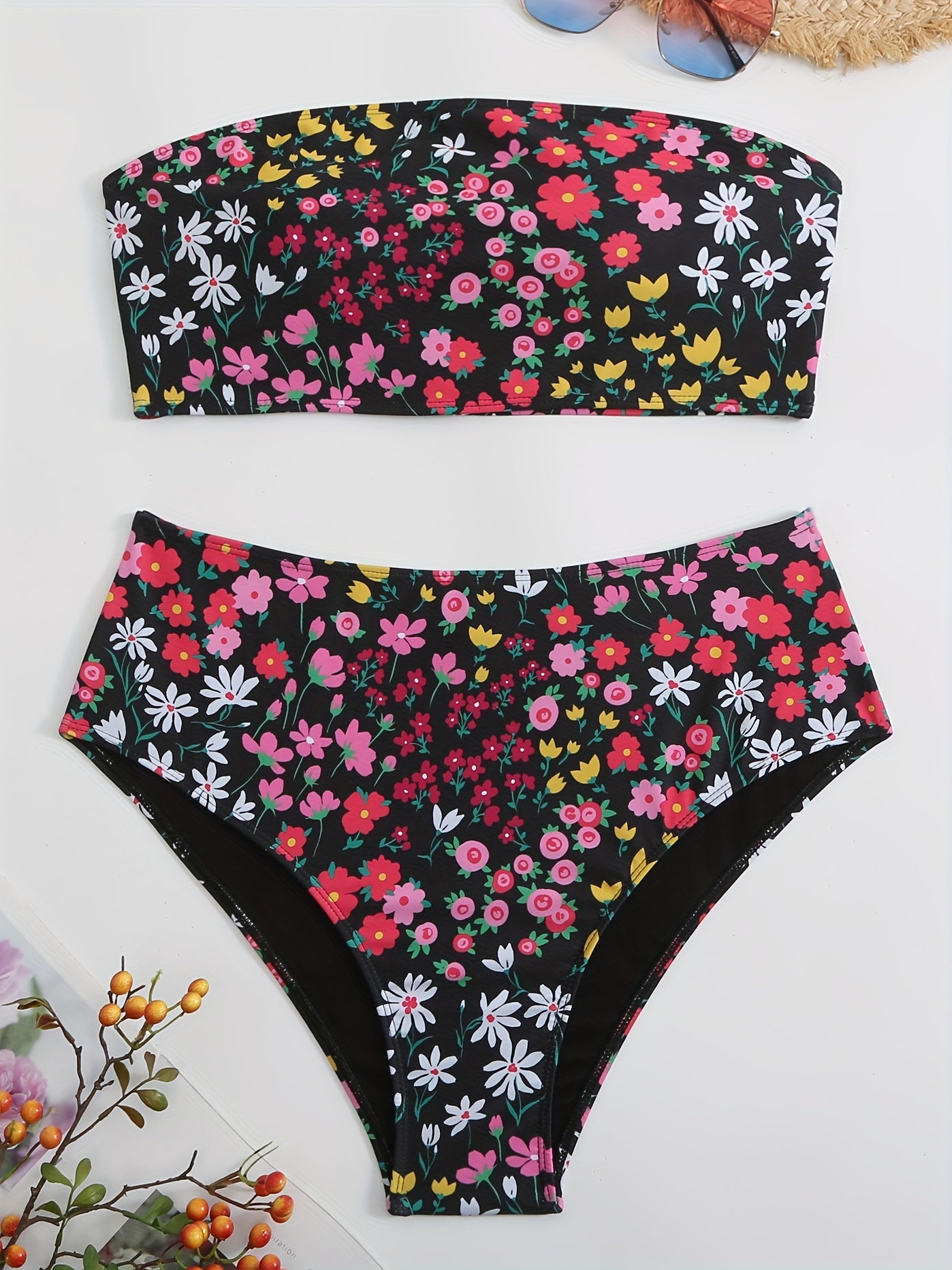 Floral Tube Top & Panty Bikini Set