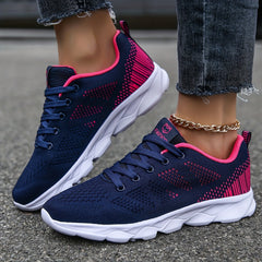 Women's Breathable Mesh Sneakers Casual Lace Up Sport Shoes