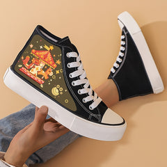 Dragon Pattern High Top Skate Shoes for Girls