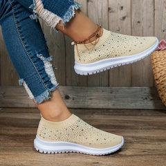 Women's Rhinestone Sock Sneakers Slip On Sports Shoes