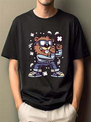 Men's Cartoon Print Hip Pop T-shirt