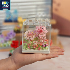 UKBOO 3D Flower Building Blocks Roses Bouquet Colorful Desktop Ornament