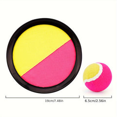 Kids Ball Toss & Catch Game Set with Sticky Balls & Racket Launcher