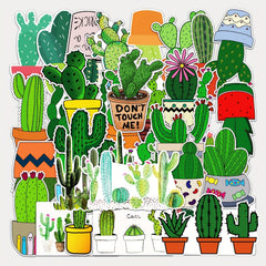 50pcs Cactus Waterproof Stickers for Water Bottles Laptop Scrapbook Lugg