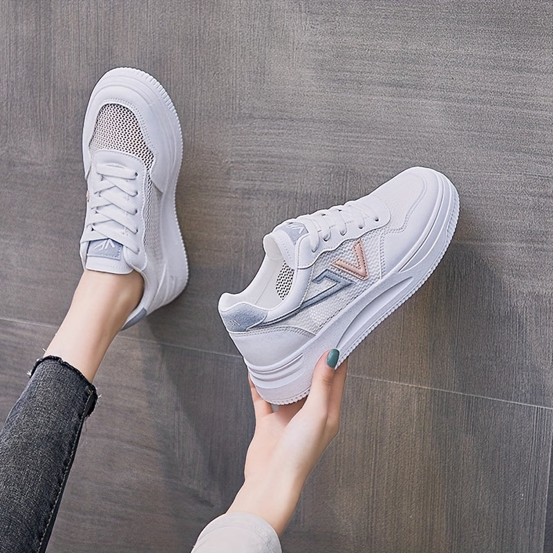 Women's Platform Mesh Sneakers Low Top Skate Shoes