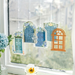15 Sheets Retro Flower Window Diary DIY Material Collage Card Flower Space Yard