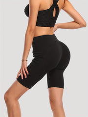 High Waist Pocket Yoga Workout Shorts Hip Lifting Running Fitness