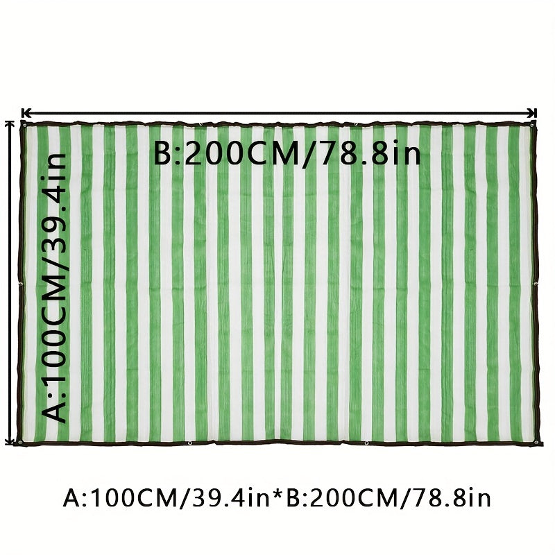 10m Dark Green Stripes Sunshade Net w/ Pull Rope