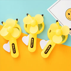 Yellow Mouse Handheld Fan Portable Manual Cooling Fan