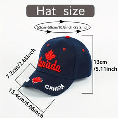 Unisex Sunshade Breathable Adjustable Baseball Cap With Maple Leaf Embroidery