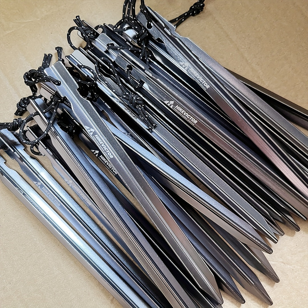 8pcs Aluminum Tent Stakes with Reflective Rope Lightweight Pegs