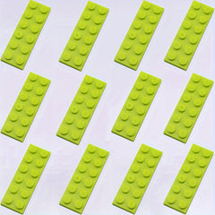 12pcs Building Block Set 2x6 Low Wall Flat Bricks Assorted Colors