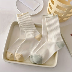 Colorblock Trim Socks Comfy & Breathable Women's Stockings