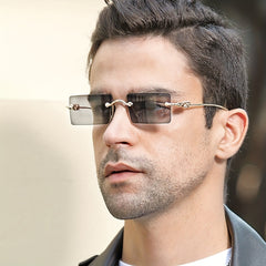 Men's Rimless UV Resistant Sunglasses for Summer Beach