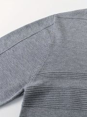 Knitted Striped Sweater Men's High Stretch Pullover