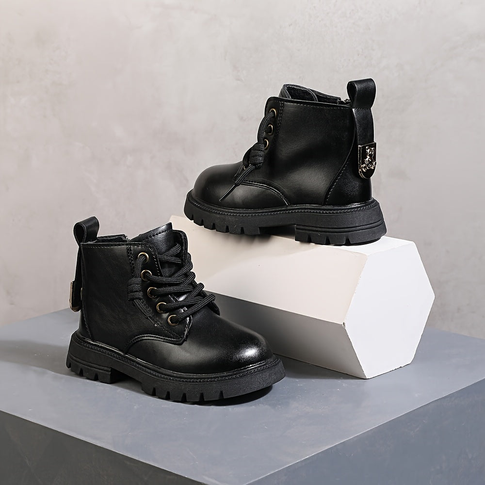 Vintage Solid Boots With Zipper For Girls