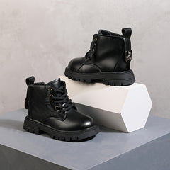 Vintage Solid Boots With Zipper For Girls