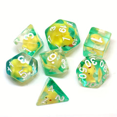 7pcs Set Yellow Duck Board Game Dice Set Polyhedral Table Game Dice