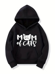 Girls Cat Pattern Smart Hoodie Party Top Pullovers Kids Clothing Gift