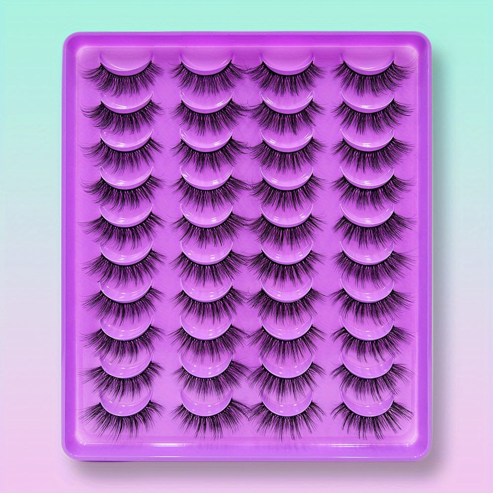 20 Pairs 3D Silk False Eyelashes Fluffy and Curling Lashes