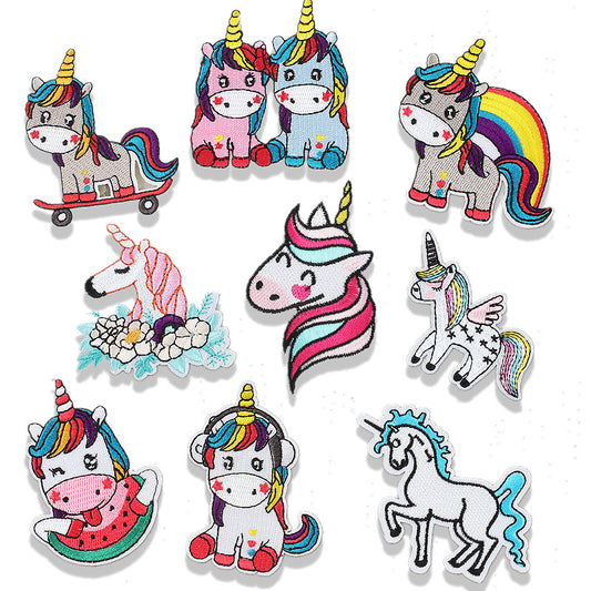 9pcs Unicorn Theme Iron On Patches For Girls