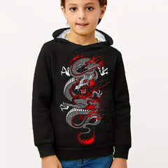 3D Chinese Dragon Graphic Hoodie for Kids