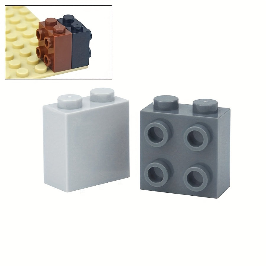 40pcs DIY Thick Bricks 1X2X1 2 3 with Studs on 1 Side Knobs Building Blocks
