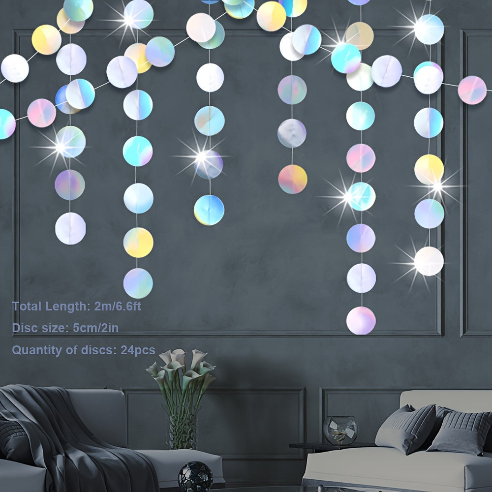 6pcs Christmas Hanging Snowflake Decorations - 3D Holographic Snowflake Decor