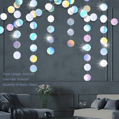 6pcs Christmas Hanging Snowflake Decorations - 3D Holographic Snowflake Decor
