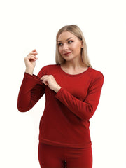 Women's Thermal Underwear Set Soft Base Layer Skiing Winter Warm Top & Leggings