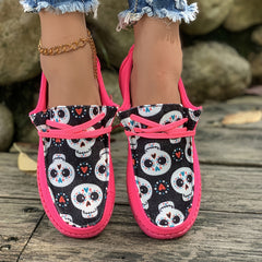 Halloween Skeleton Pattern Sport Shoes Lightweight Flat Shoes