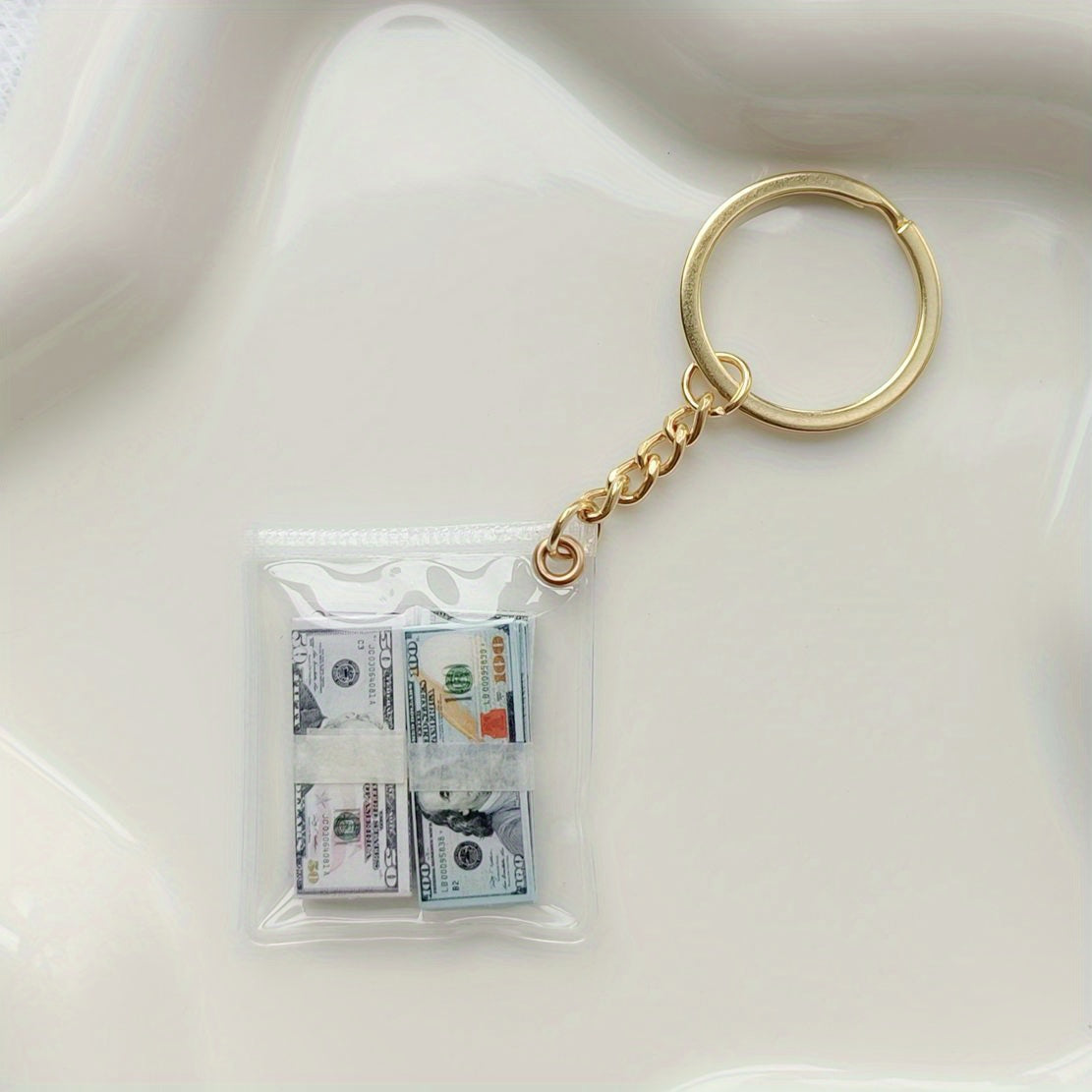 Mini Money Stack Bag Keychain Keyring Gift For Children Kids Accessories