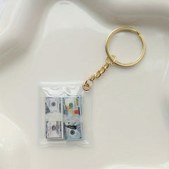 Mini Money Stack Bag Keychain Keyring Gift For Children Kids Accessories