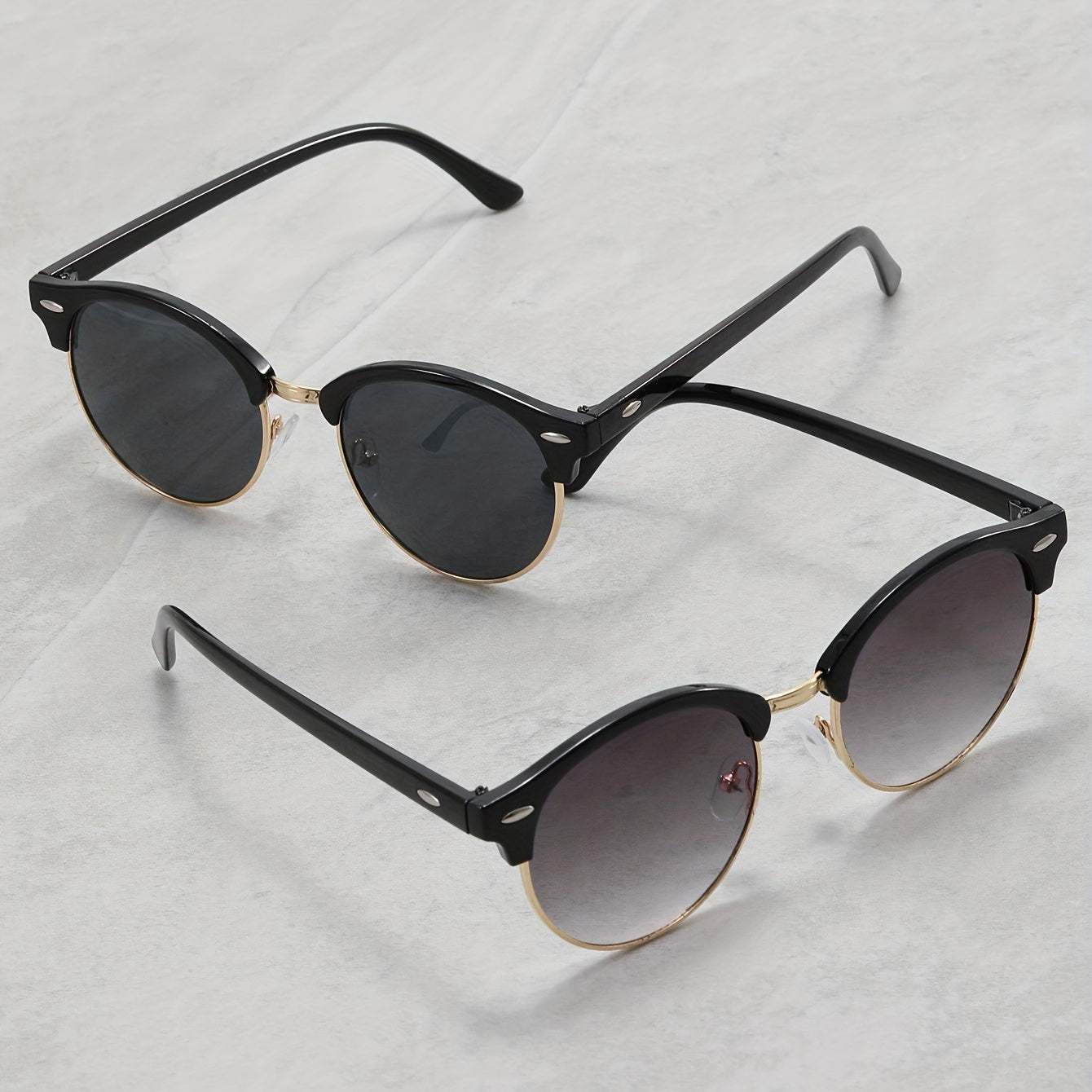Men's Vintage Round Frame Sunglasses UV Protection