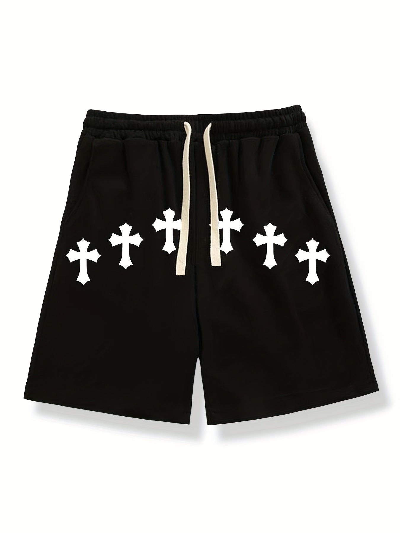 Graphic Print Solid Casual Stretch Shorts for Men
