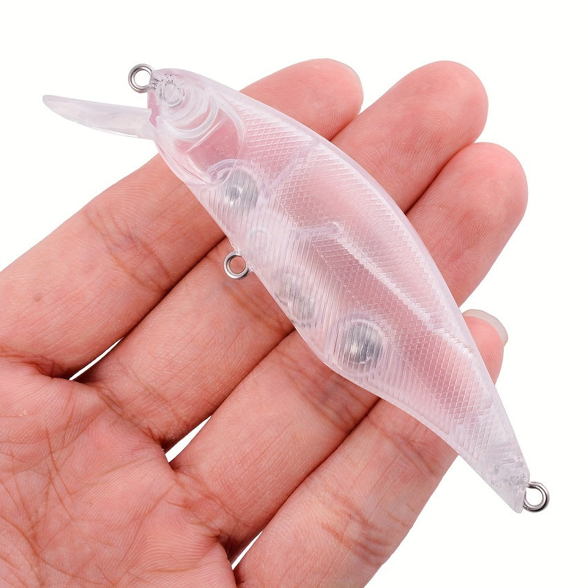 10pcs Unpainted Jerkbait Blank Minnow Lure Bionic Hard Crankbait Swimbaits