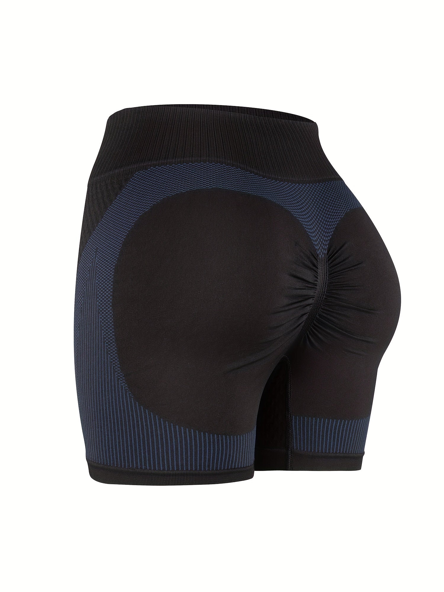 Seamless Block Jacquard Yoga Shorts High Waist Running Peach Hip Fitness