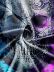 Men's Splatter & Skull Graphic T-shirt & Shorts Set