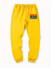 Basketball Graphic Drawstring Joggers Men's Sweatpants