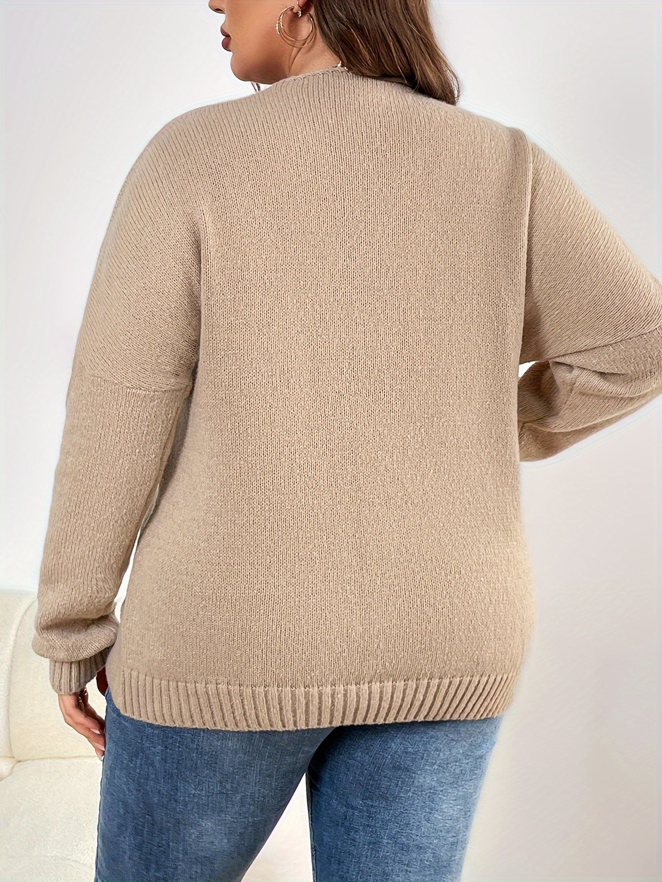 Solid Long Sleeve Casual Sweater